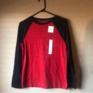 New Sonoma Shirt Top Red & Black Long Sleeve Casual Tee Shirt Boys Size Large